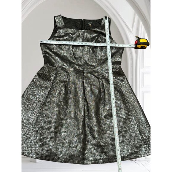 NEW Nine West Womens Plus Sz 18 Metallic Black Textured Sleeveless Party Dress - Picture 6 of 9